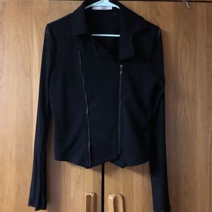 Black jacket with mesh long sleeves